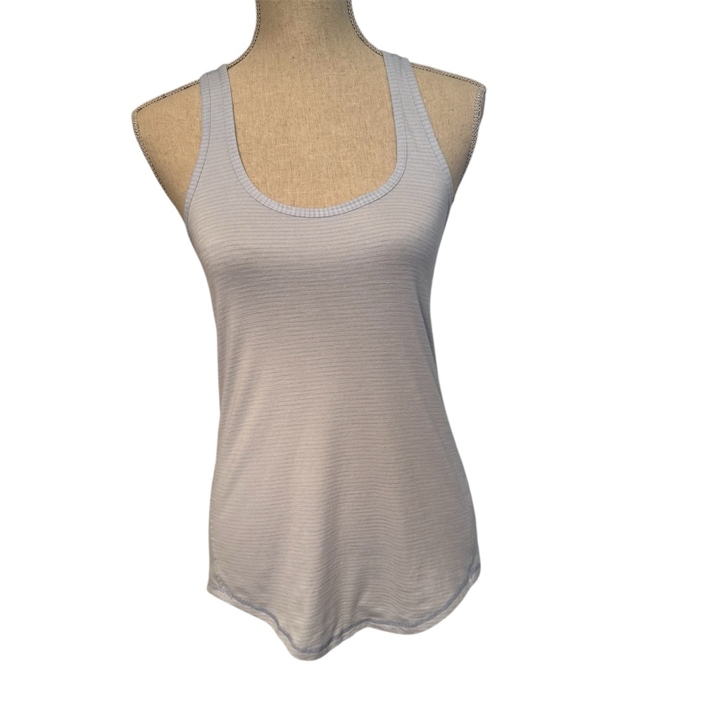 LULULEMON ATHLETICA TOP TANK BLUE STRIPE KEYHOLE SPLIT BACK No size Fits S